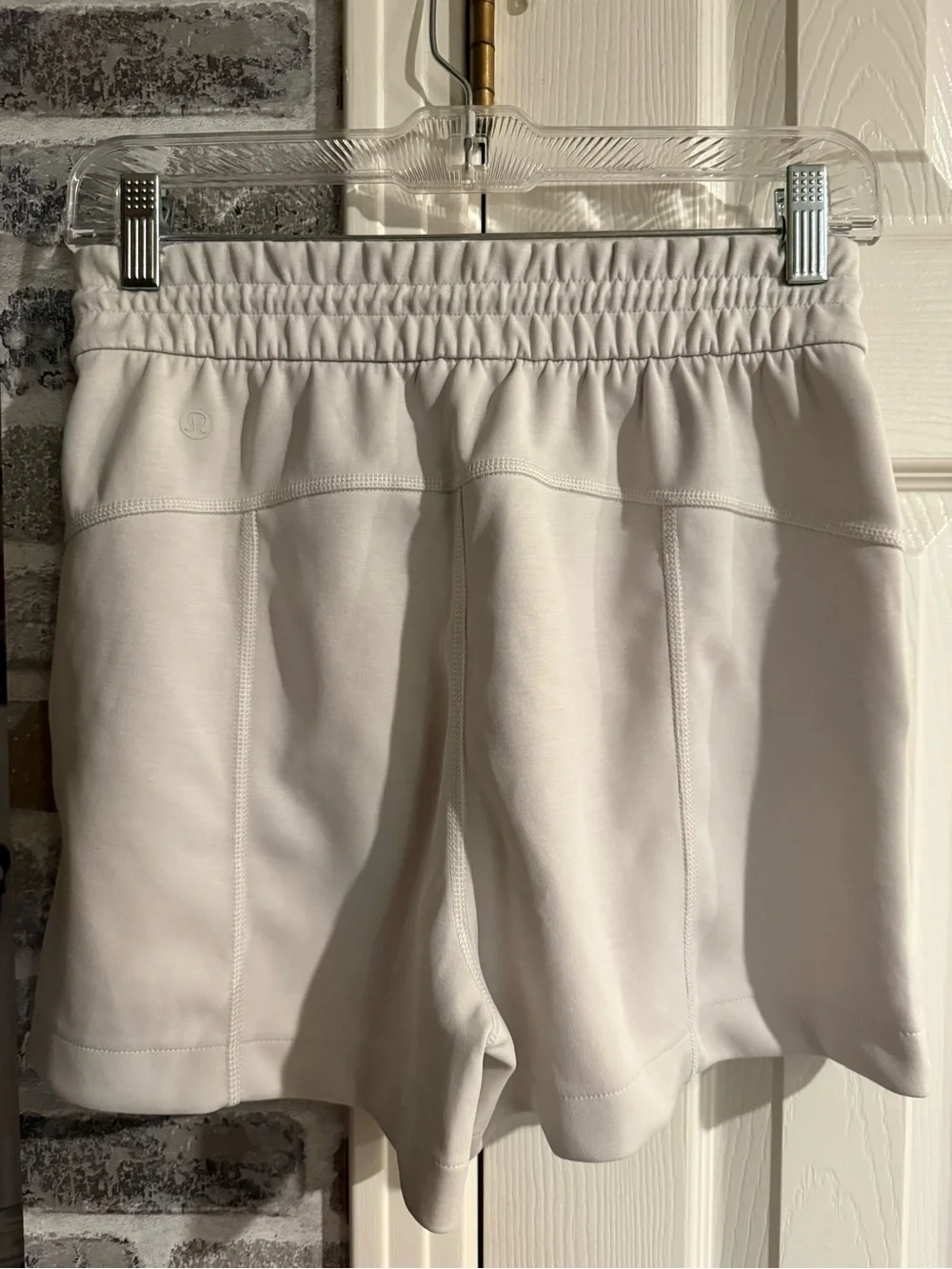 lululemon athletica Neutral Cream Elastic-Waist Athletic Shorts